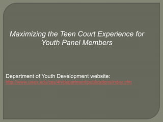 Development Of The Teen Court